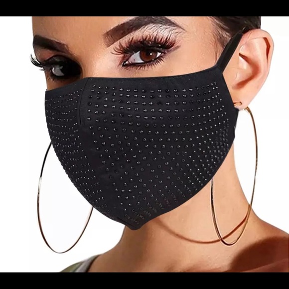Face NWT Mask Rhinestone Elastic Reusable Washable - Picture 6 of 6